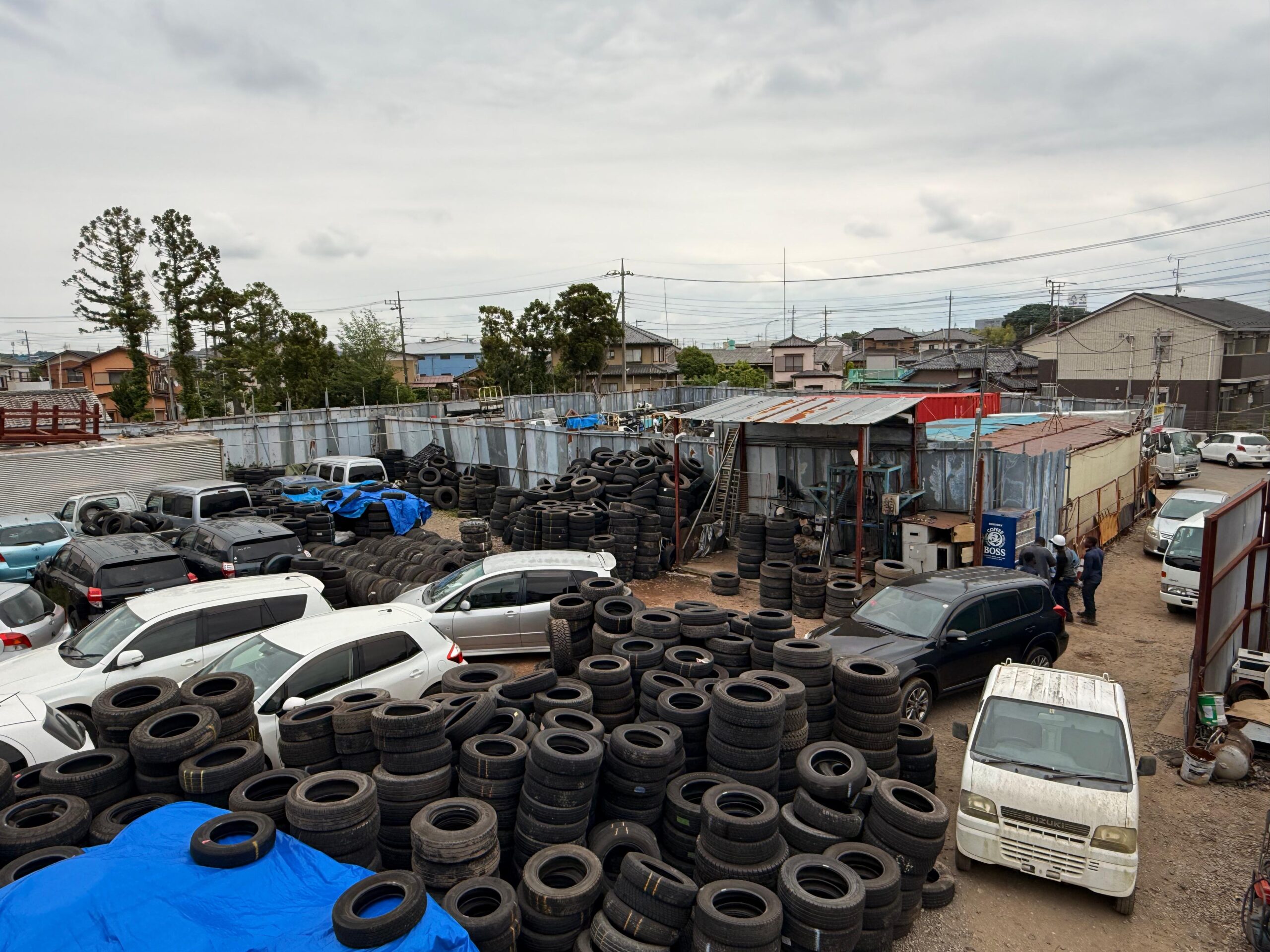 Our Tire & Vehicle Storage Yard in Japan